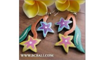 Assorted Coloring Wood Earrings Flowers Fashion